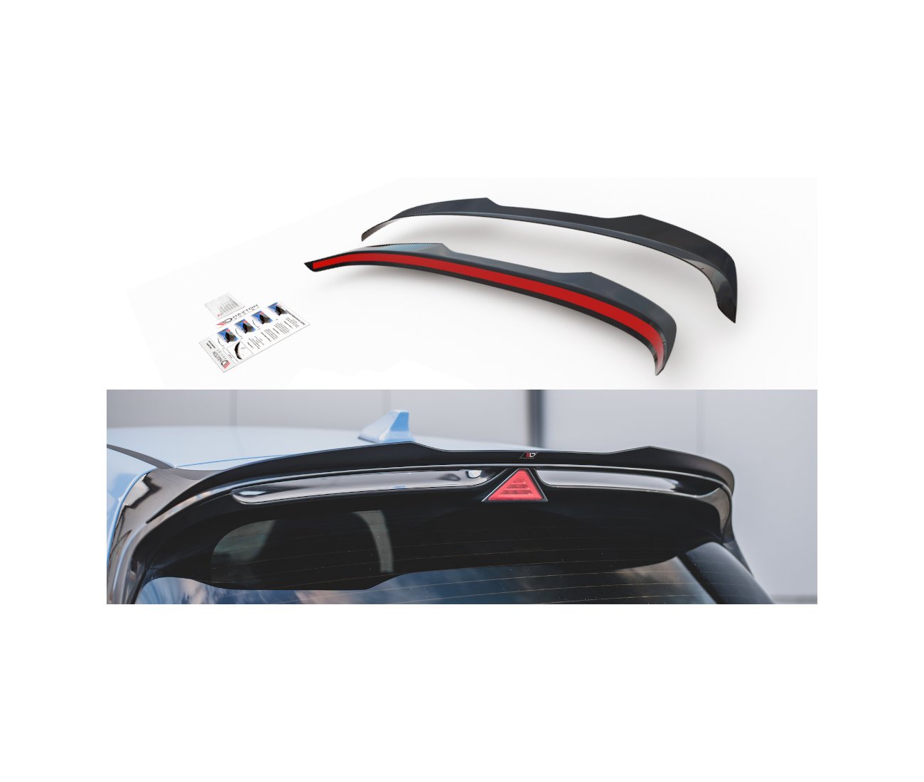 Rear spoiler attachment tear-off edge V2 for Hyundai I30N Hatchback